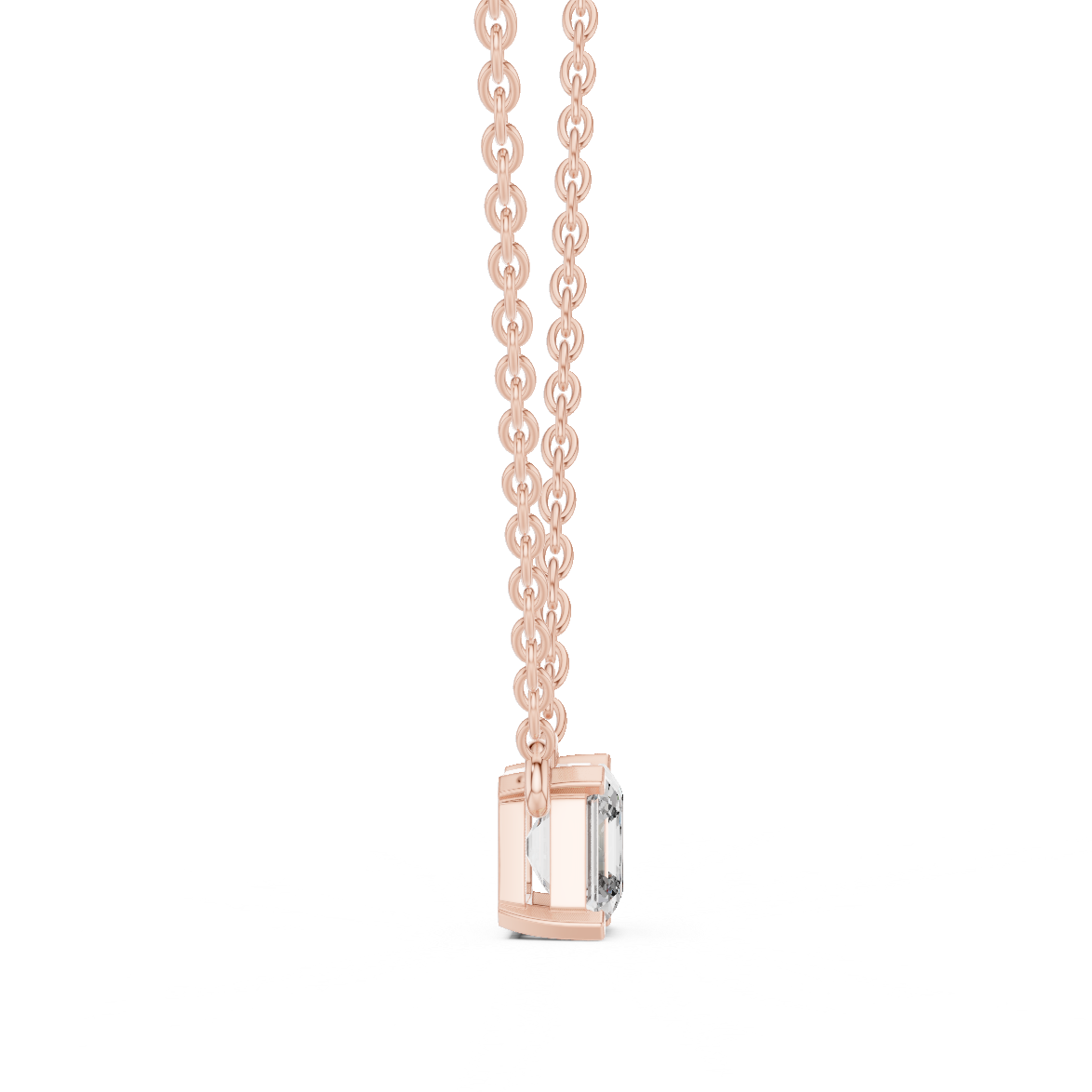 Asscher Cut Solitaire Lab-Grown Diamond Pendant in White Gold