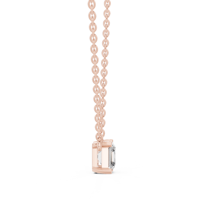 Asscher Cut Solitaire Lab-Grown Diamond Pendant in White Gold