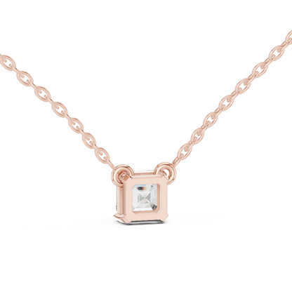 Asscher Cut Solitaire Lab-Grown Diamond Pendant in White Gold