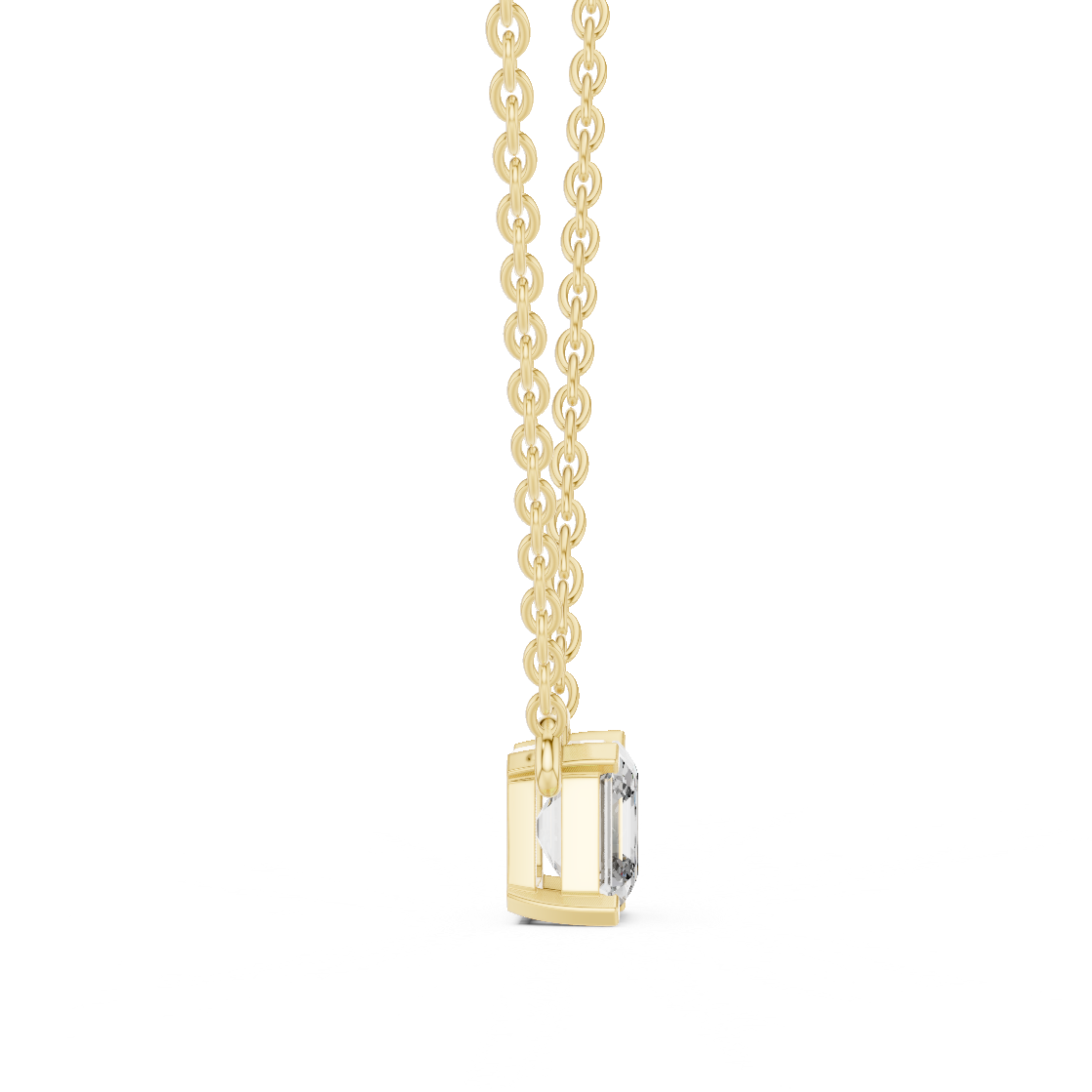 Asscher Cut Solitaire Lab-Grown Diamond Pendant in White Gold