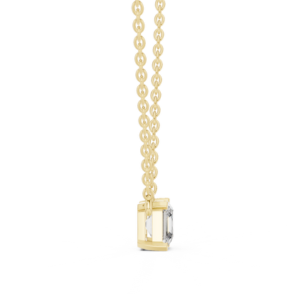 Asscher Cut Solitaire Lab-Grown Diamond Pendant in White Gold