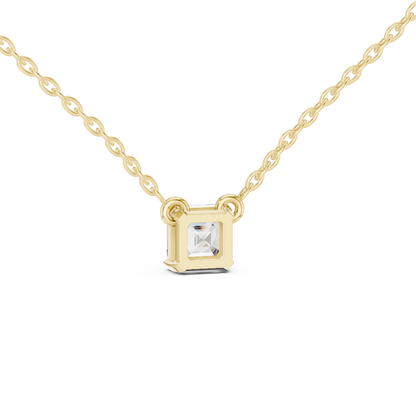 Asscher Cut Solitaire Lab-Grown Diamond Pendant in White Gold