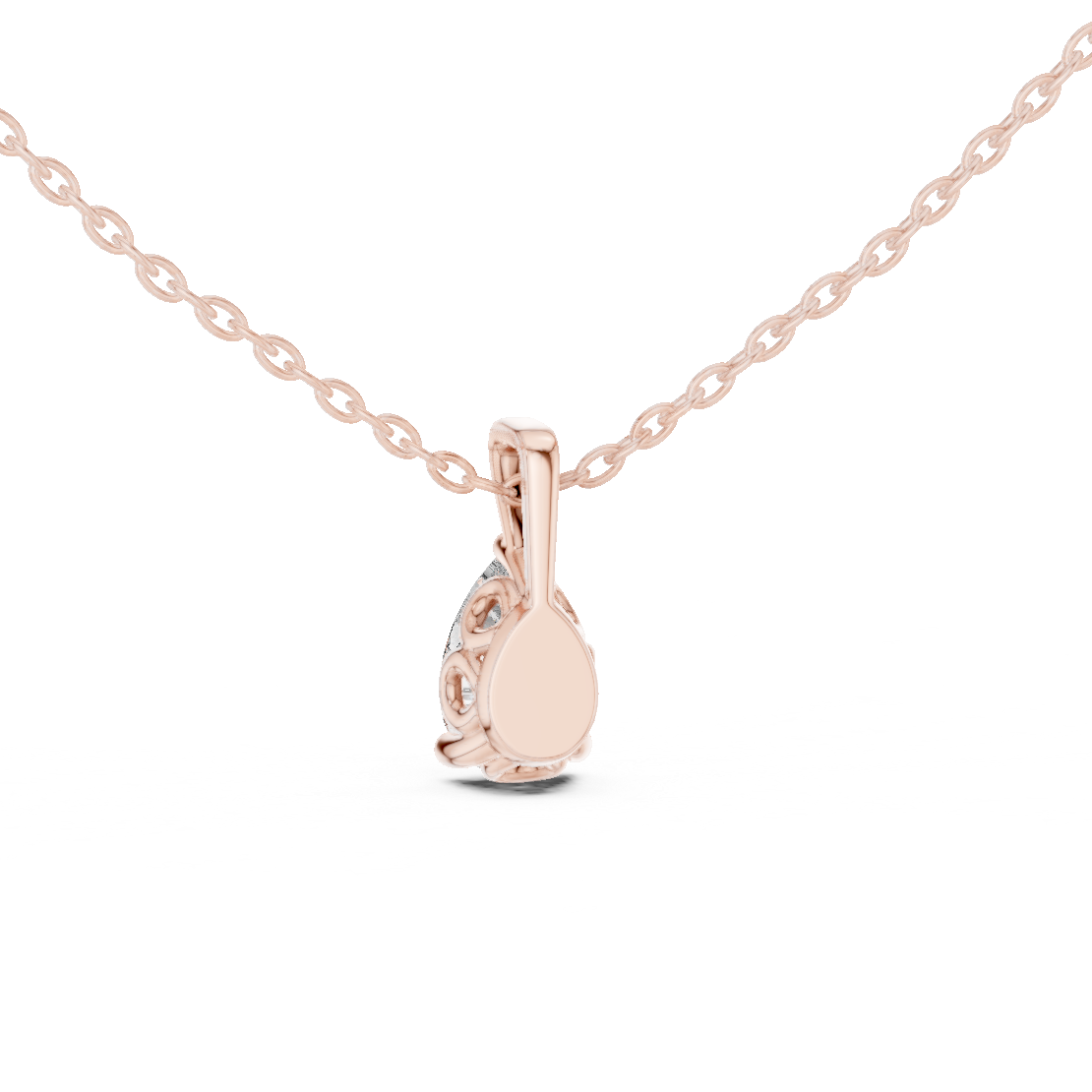 Elegant Pear Cut Lab-Grown Diamond Solitaire Pendant Rose Gold
