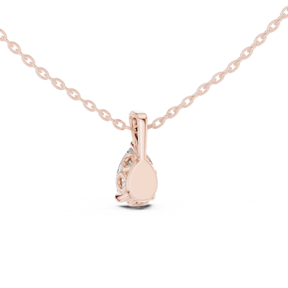Elegant Pear Cut Lab-Grown Diamond Solitaire Pendant Rose Gold