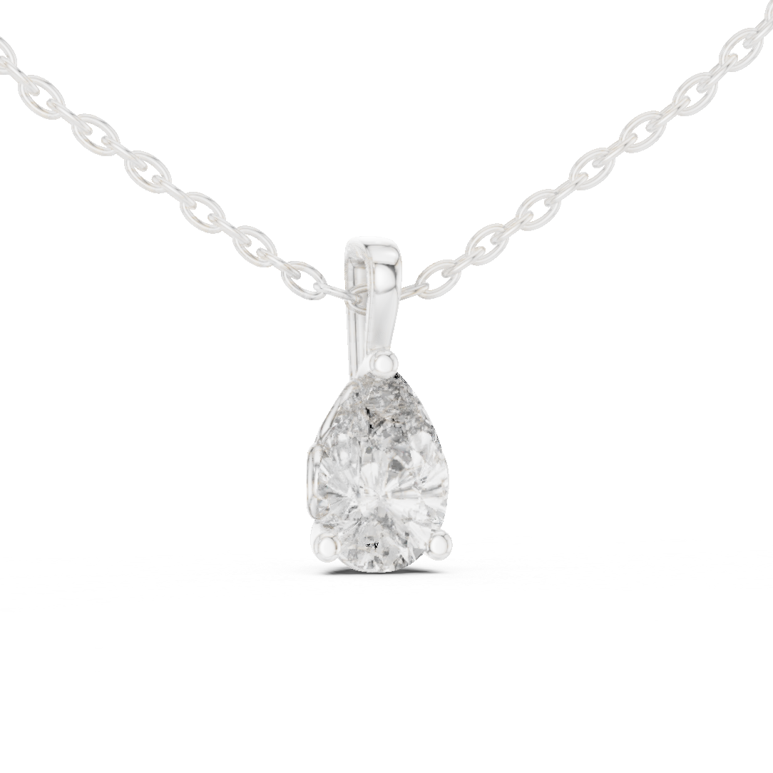 Elegant Pear Cut Lab-Grown Diamond Solitaire Pendant Rose Gold