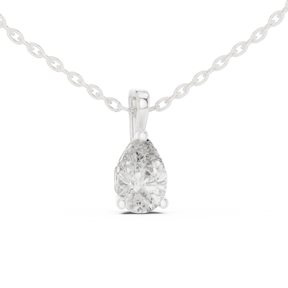 Elegant Pear Cut Lab-Grown Diamond Solitaire Pendant Rose Gold