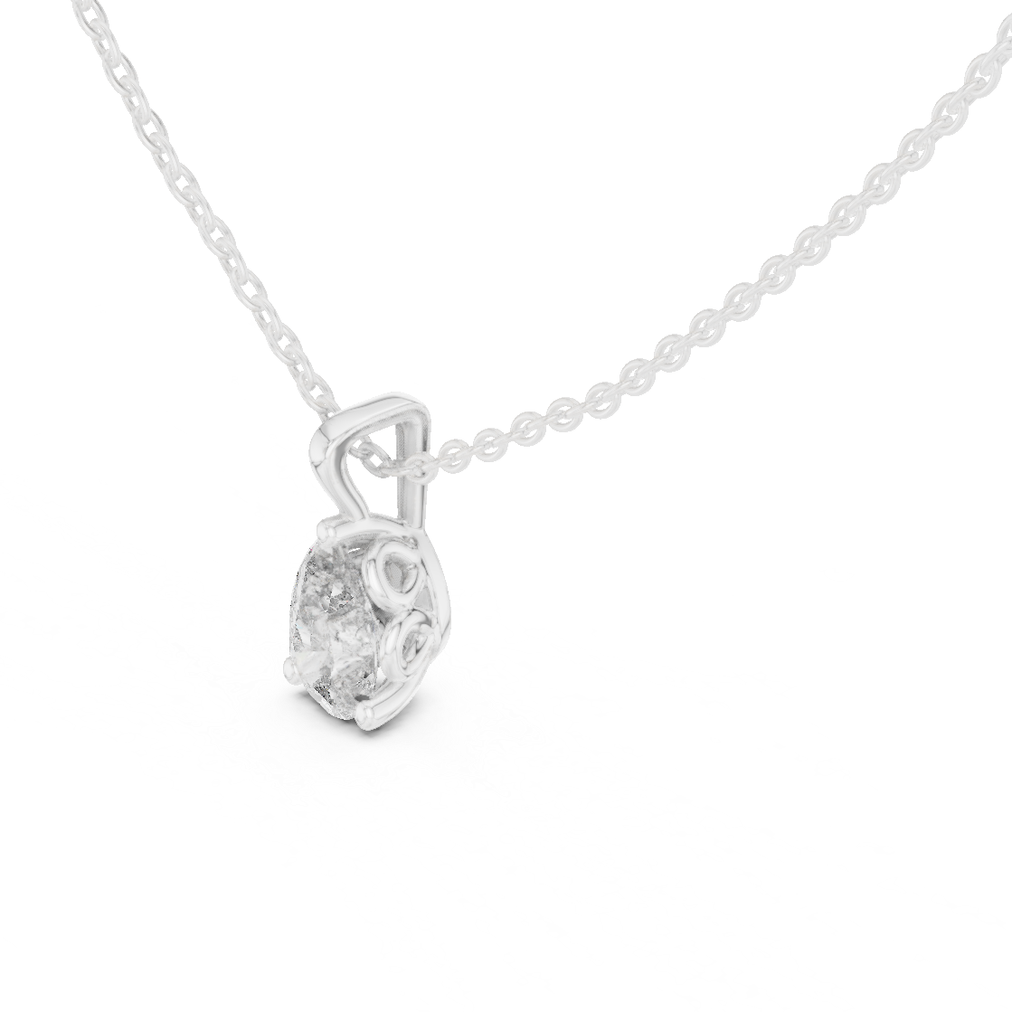 Elegant Pear Cut Lab-Grown Diamond Solitaire Pendant Rose Gold