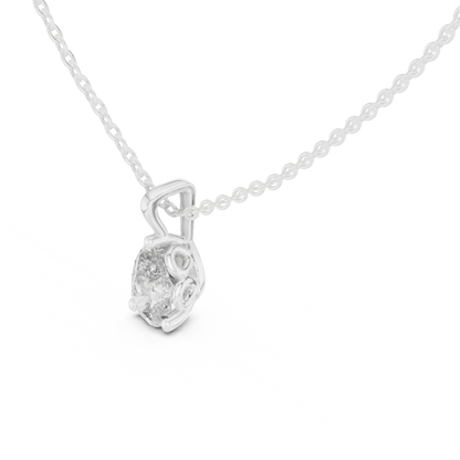 Elegant Pear Cut Lab-Grown Diamond Solitaire Pendant Rose Gold