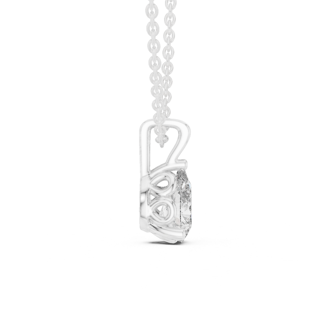 Elegant Pear Cut Lab-Grown Diamond Solitaire Pendant Rose Gold