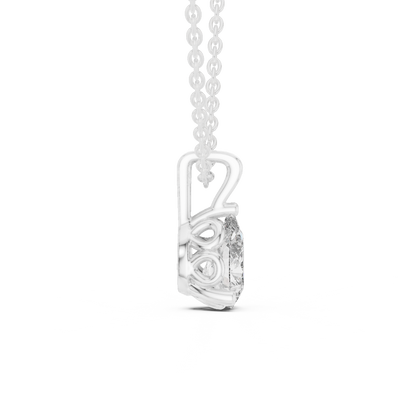 Elegant Pear Cut Lab-Grown Diamond Solitaire Pendant Rose Gold
