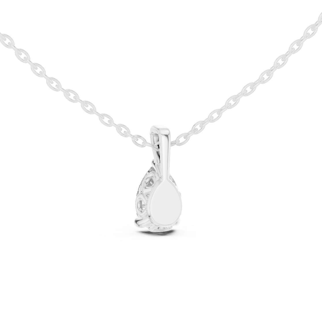 Elegant Pear Cut Lab-Grown Diamond Solitaire Pendant Rose Gold
