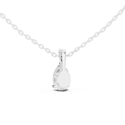 Elegant Pear Cut Lab-Grown Diamond Solitaire Pendant Rose Gold