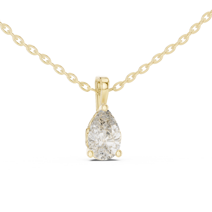 Elegant Pear Cut Lab-Grown Diamond Solitaire Pendant Rose Gold