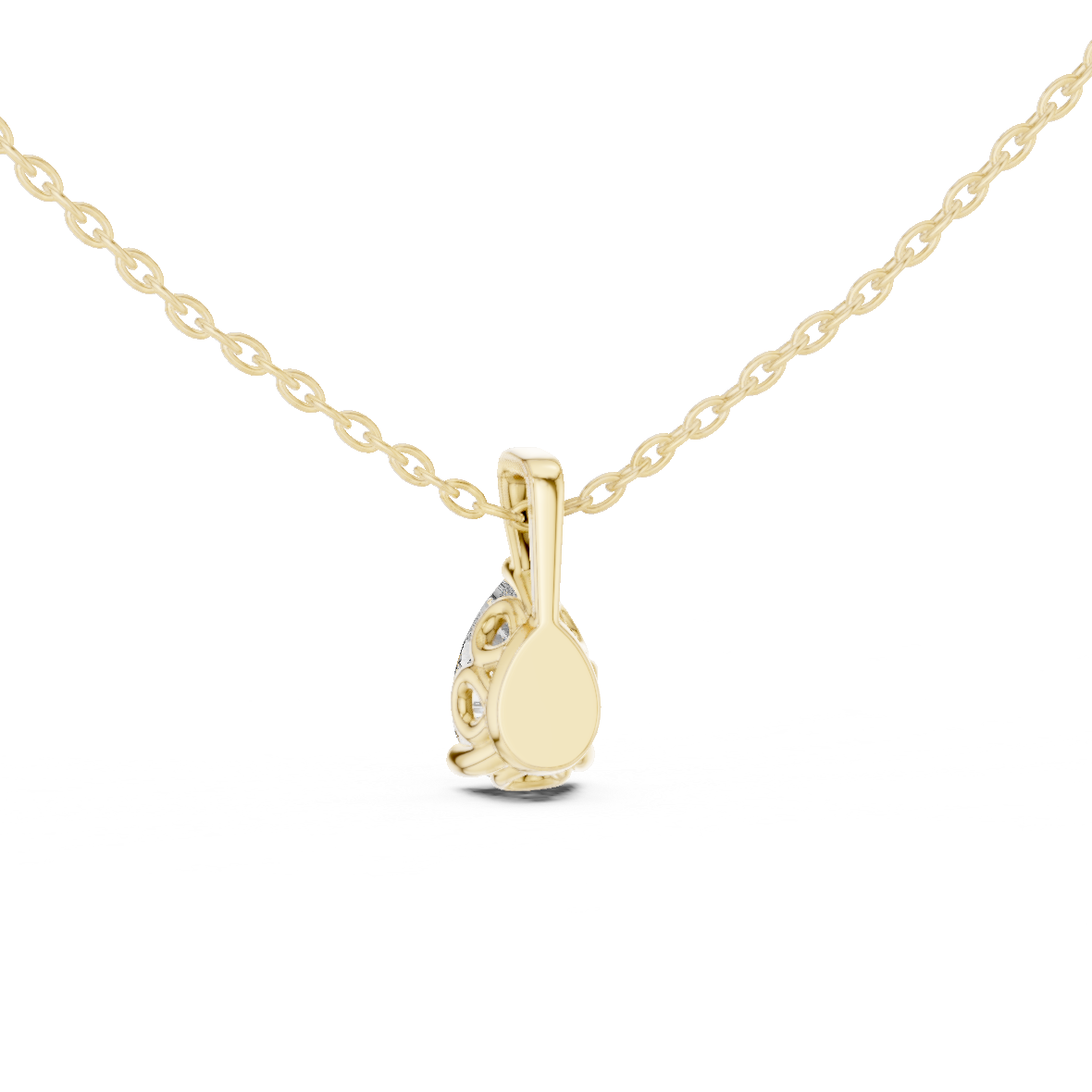 Elegant Pear Cut Lab-Grown Diamond Solitaire Pendant Rose Gold