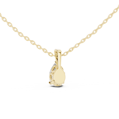 Elegant Pear Cut Lab-Grown Diamond Solitaire Pendant Rose Gold