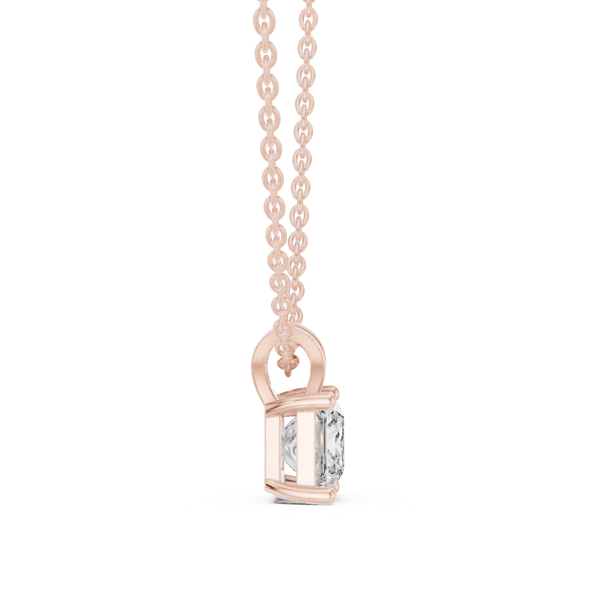 Classic Princess Solitaire Lab Grown Diamond Pendant For Women