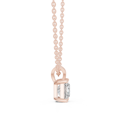 Classic Princess Solitaire Lab Grown Diamond Pendant For Women