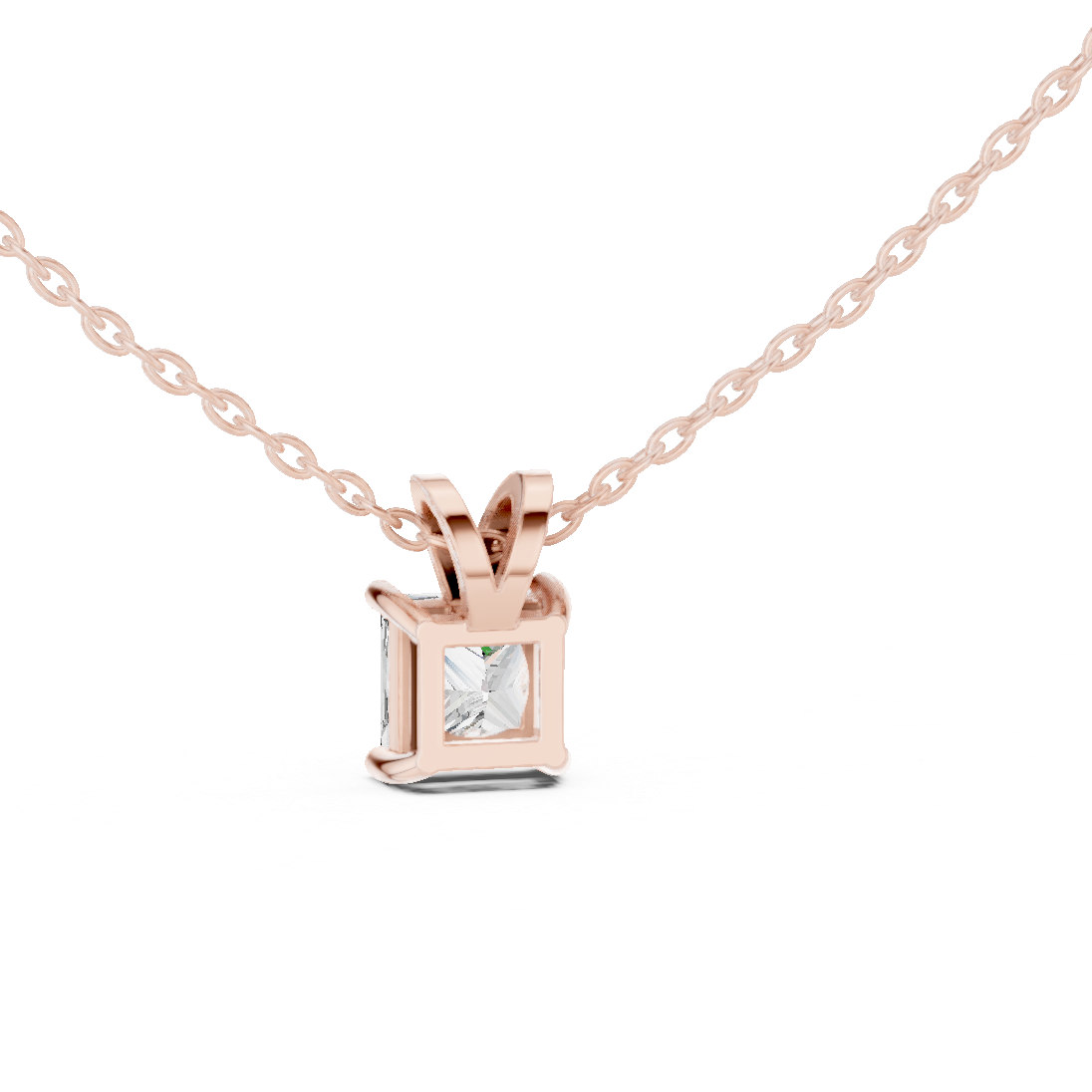 Classic Princess Solitaire Lab Grown Diamond Pendant For Women