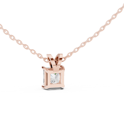 Classic Princess Solitaire Lab Grown Diamond Pendant For Women