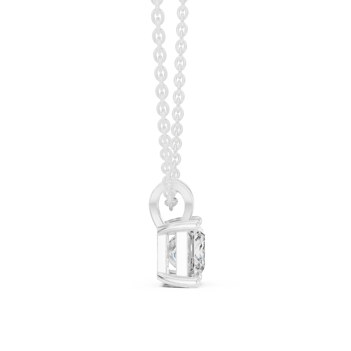 Classic Princess Solitaire Lab Grown Diamond Pendant For Women