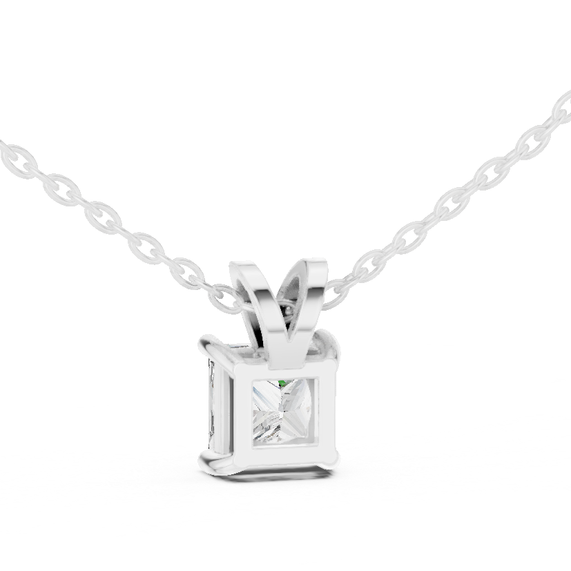 Classic Princess Solitaire Lab Grown Diamond Pendant For Women