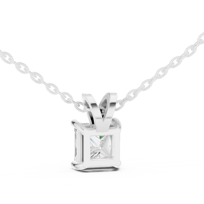 Classic Princess Solitaire Lab Grown Diamond Pendant For Women