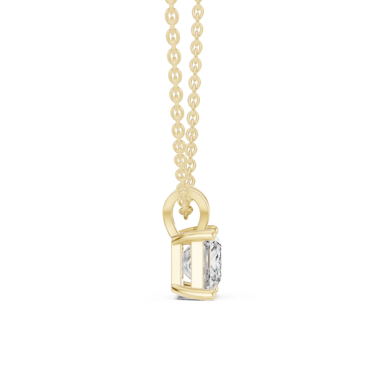 Classic Princess Solitaire Lab Grown Diamond Pendant For Women