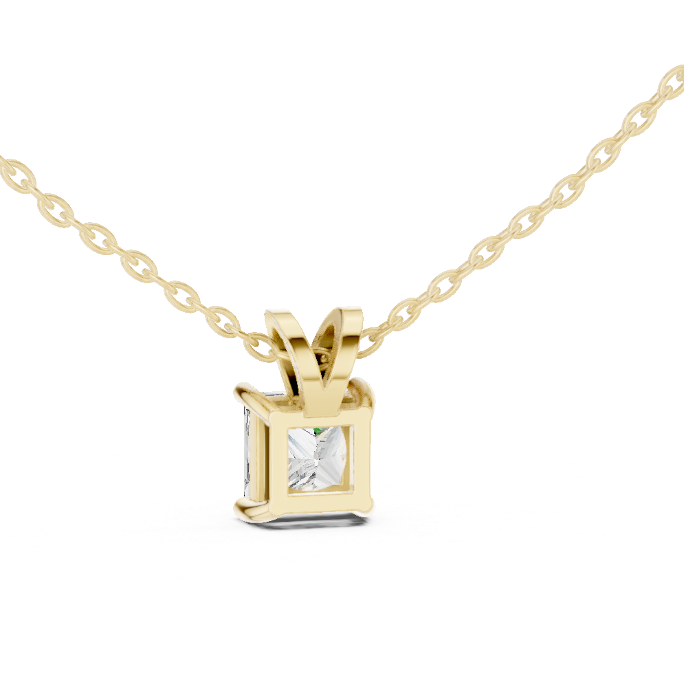 Classic Princess Solitaire Lab Grown Diamond Pendant For Women