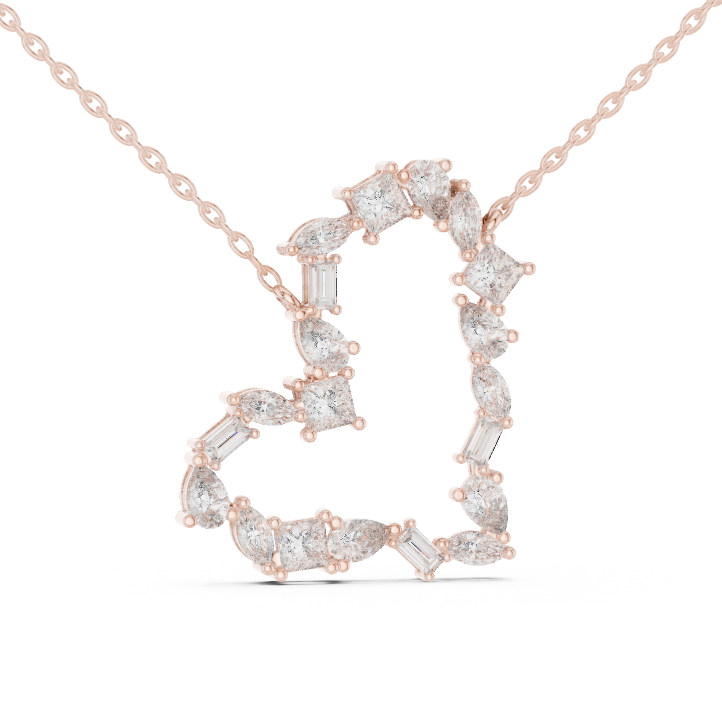 Designer Multi-Shape Lab-Grown Diamond Heart Casual Pendant for Women