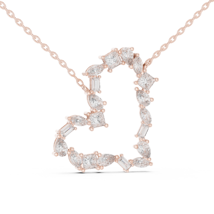 Designer Multi-Shape Lab-Grown Diamond Heart Casual Pendant for Women