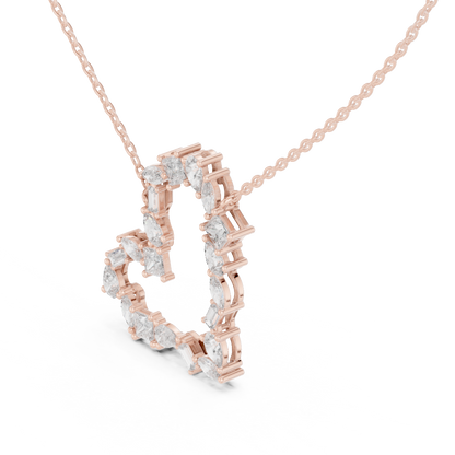 Designer Multi-Shape Lab-Grown Diamond Heart Casual Pendant for Women