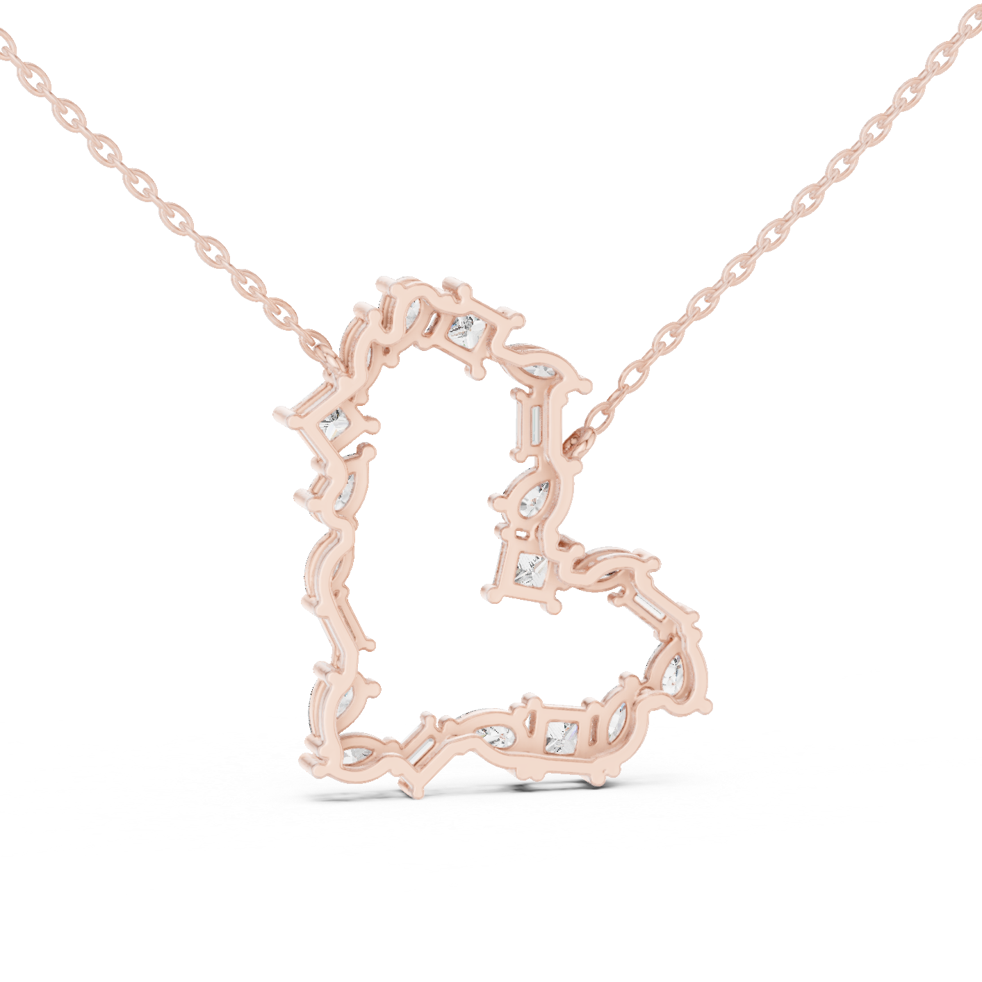 Designer Multi-Shape Lab-Grown Diamond Heart Casual Pendant for Women