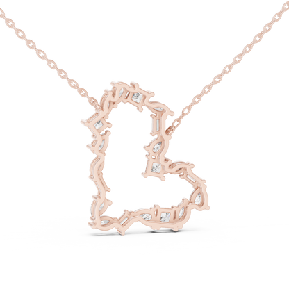 Designer Multi-Shape Lab-Grown Diamond Heart Casual Pendant for Women