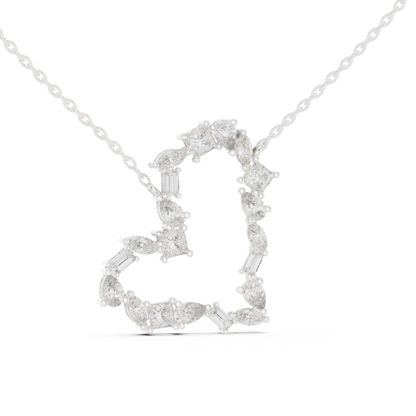 Designer Multi-Shape Lab-Grown Diamond Heart Casual Pendant for Women