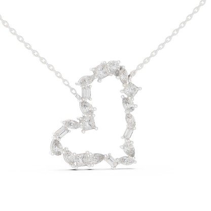 Designer Multi-Shape Lab-Grown Diamond Heart Casual Pendant for Women
