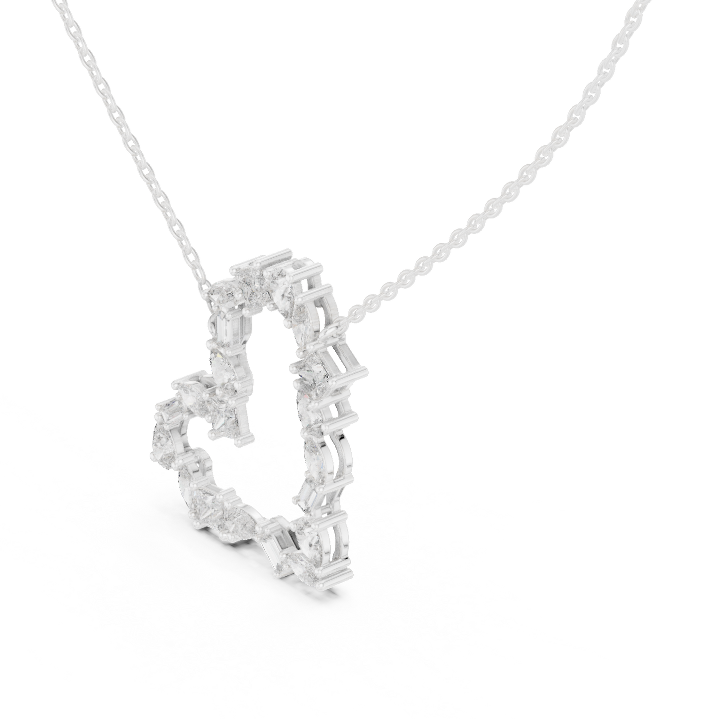 Designer Multi-Shape Lab-Grown Diamond Heart Casual Pendant for Women
