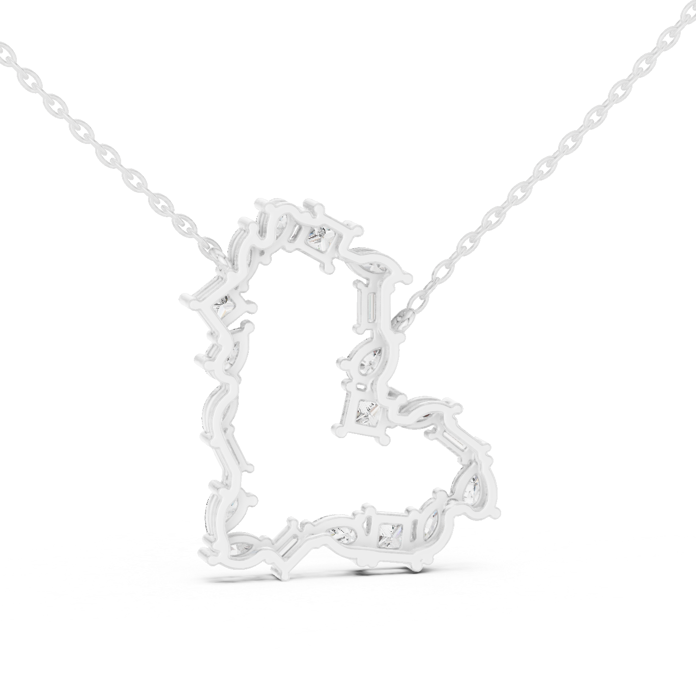 Designer Multi-Shape Lab-Grown Diamond Heart Casual Pendant for Women