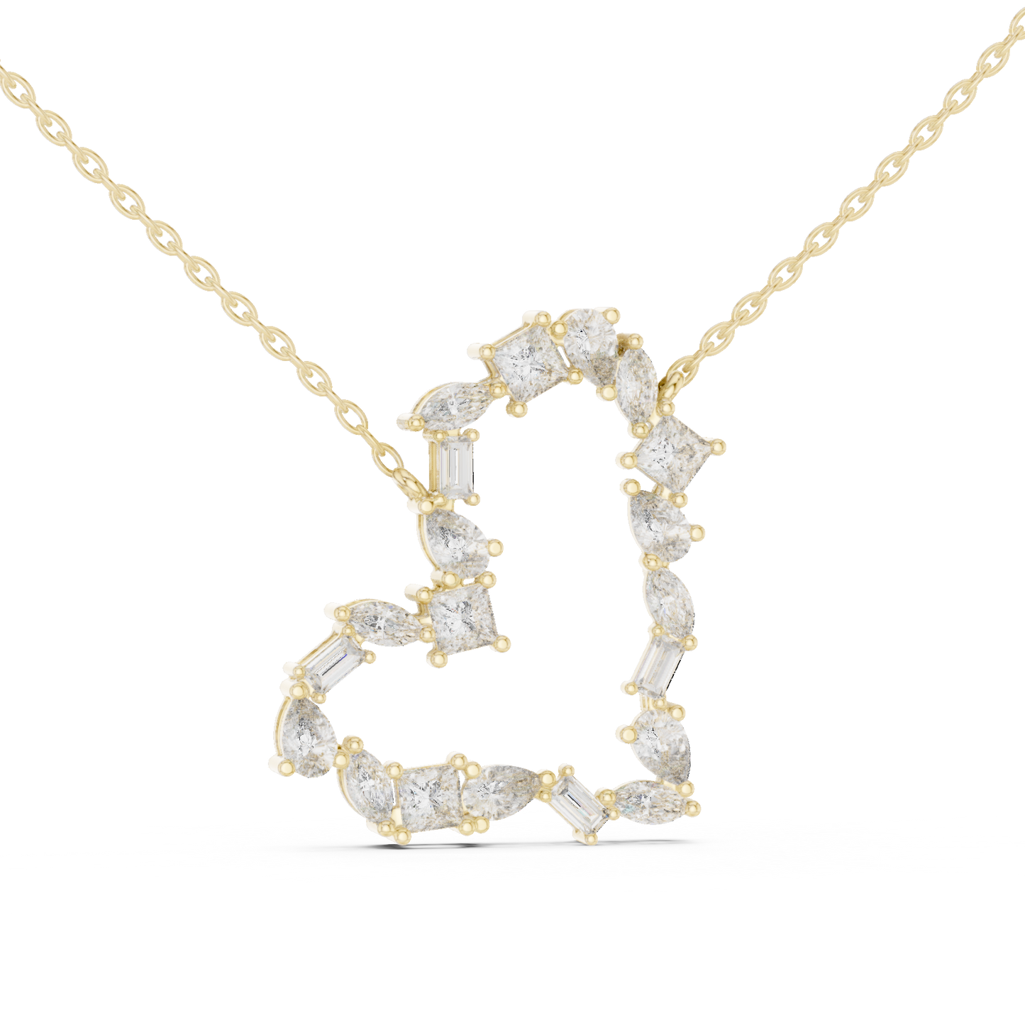 Designer Multi-Shape Lab-Grown Diamond Heart Casual Pendant for Women