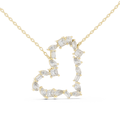 Designer Multi-Shape Lab-Grown Diamond Heart Casual Pendant for Women