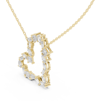 Designer Multi-Shape Lab-Grown Diamond Heart Casual Pendant for Women