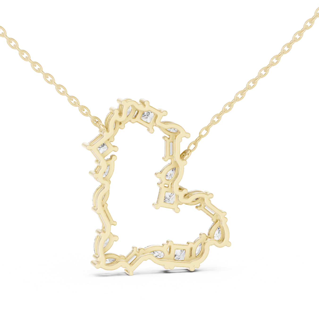 Designer Multi-Shape Lab-Grown Diamond Heart Casual Pendant for Women
