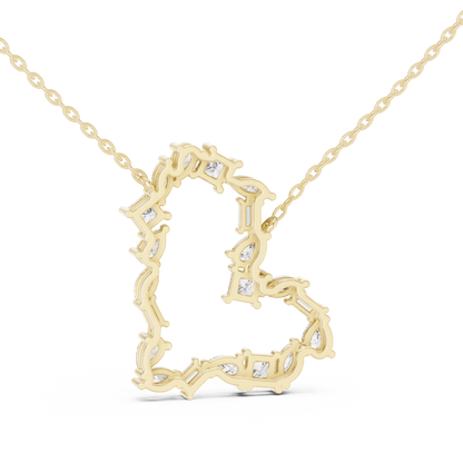 Designer Multi-Shape Lab-Grown Diamond Heart Casual Pendant for Women