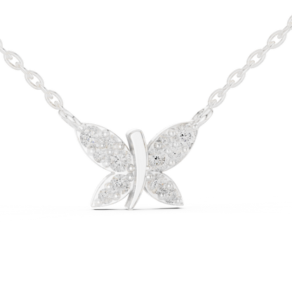Butterfly Lab Grown Diamond Casual Pendant in 14K Rose Gold
