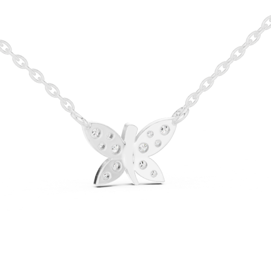 Butterfly Lab Grown Diamond Casual Pendant in 14K Rose Gold
