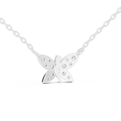 Butterfly Lab Grown Diamond Casual Pendant in 14K Rose Gold