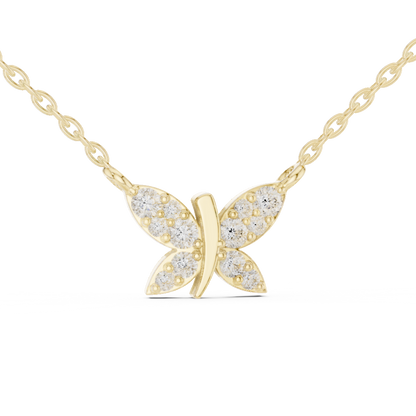 Butterfly Lab Grown Diamond Casual Pendant in 14K Rose Gold