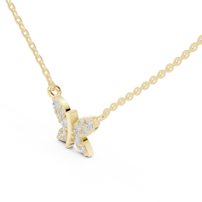 Butterfly Lab Grown Diamond Casual Pendant in 14K Rose Gold