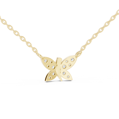 Butterfly Lab Grown Diamond Casual Pendant in 14K Rose Gold
