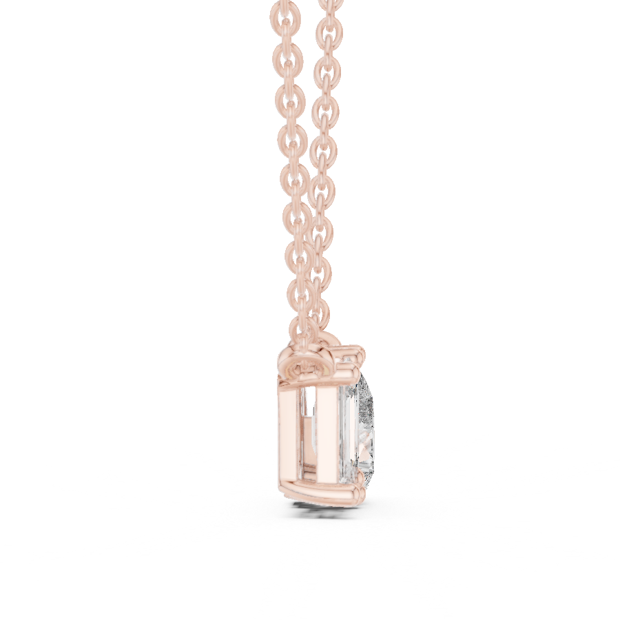 Toi Et Moi Emerald & Pear Lab Grown Diamond Pendant in 14K Rose Gold