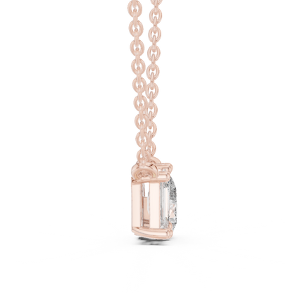Toi Et Moi Emerald & Pear Lab Grown Diamond Pendant in 14K Rose Gold